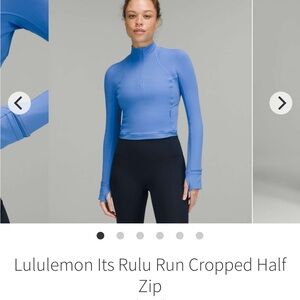Lululemon Its Rulu Run Cropped Half Zip
